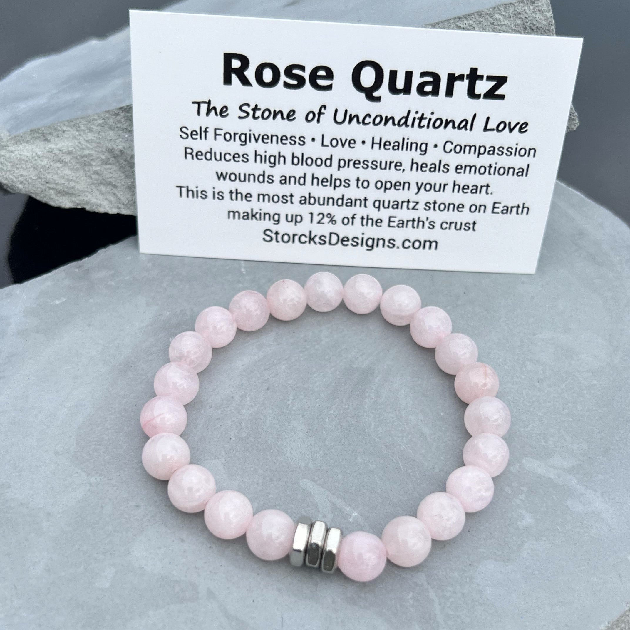 Rose Quartz Beaded Bracelet