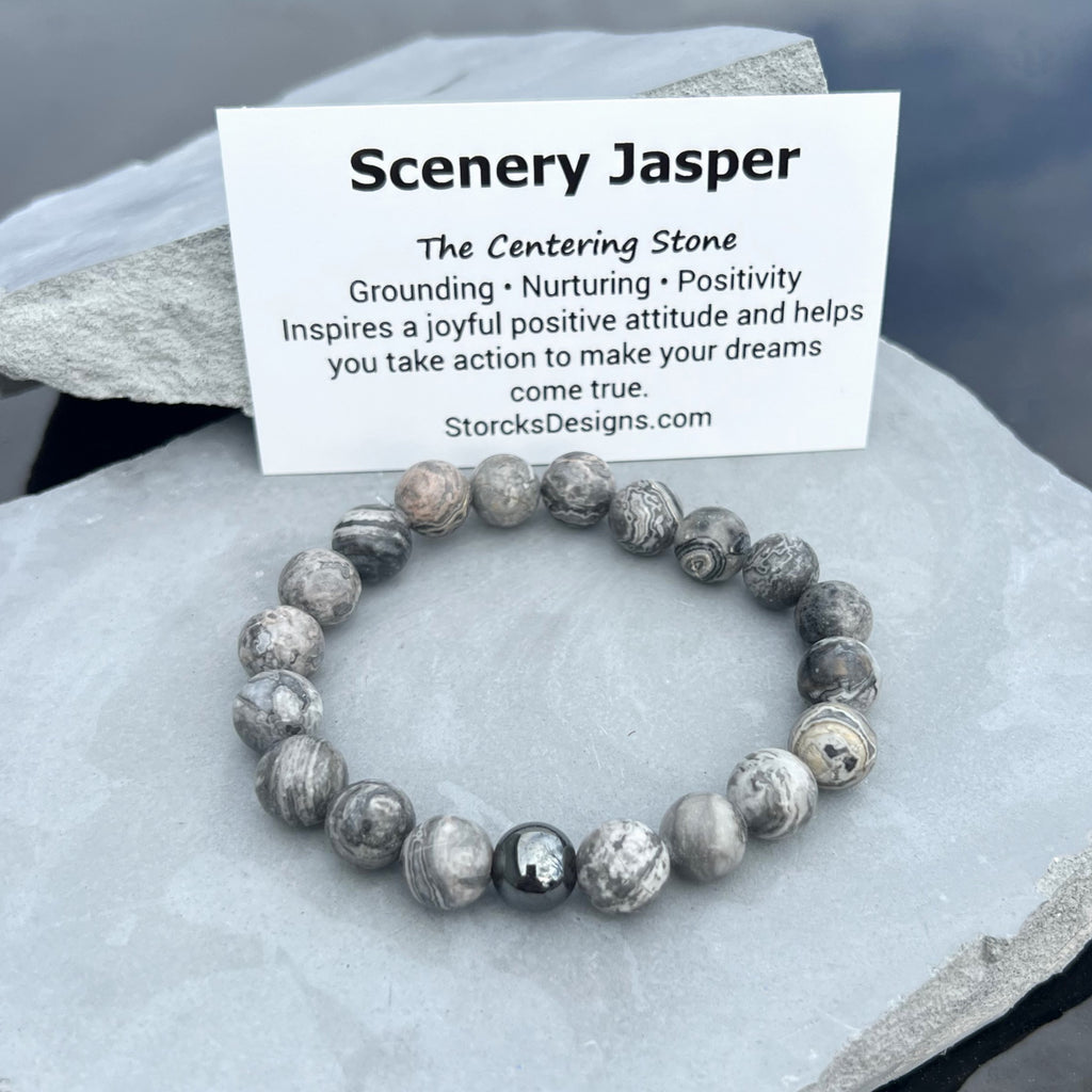 Scenery Jasper 10mm Stone Beaded Bracelet