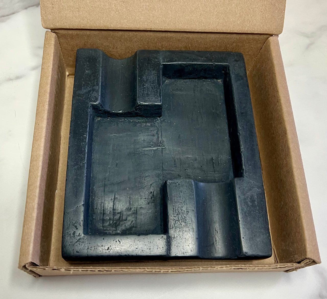 #31 Double Concrete Cigar Ashtray in solid black