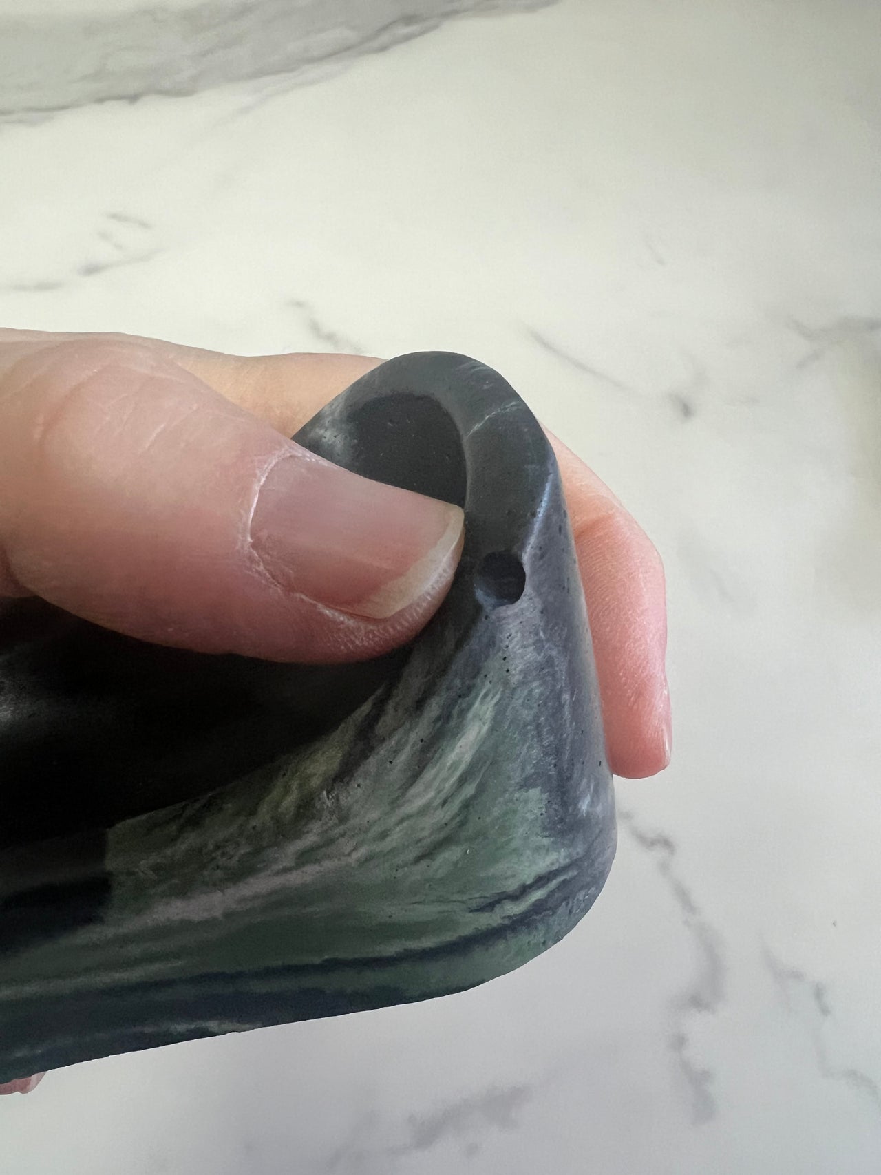 #55 concrete green marbled pipe rest