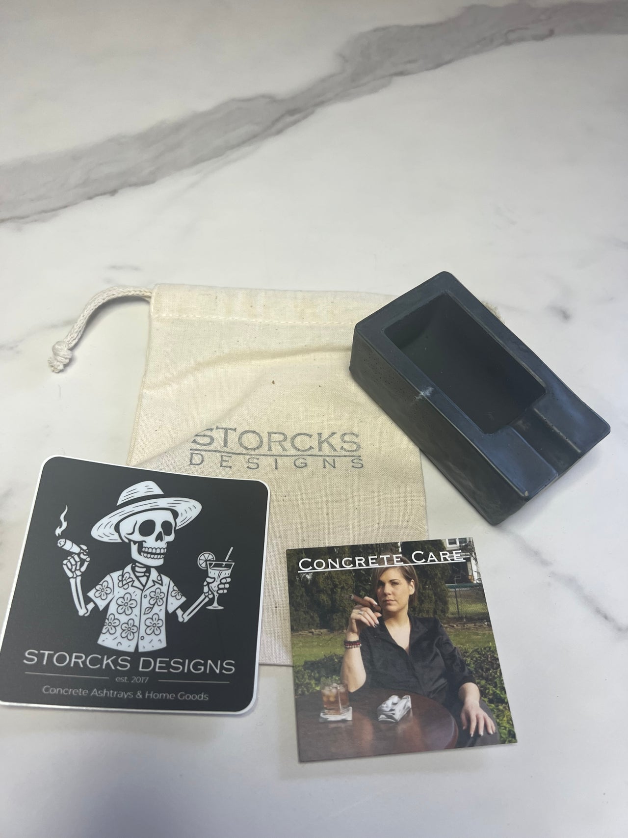 #58 mini concrete black ashtray