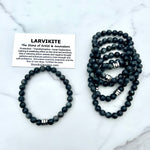 Larvikite 8mm Stone Beaded Bracelet