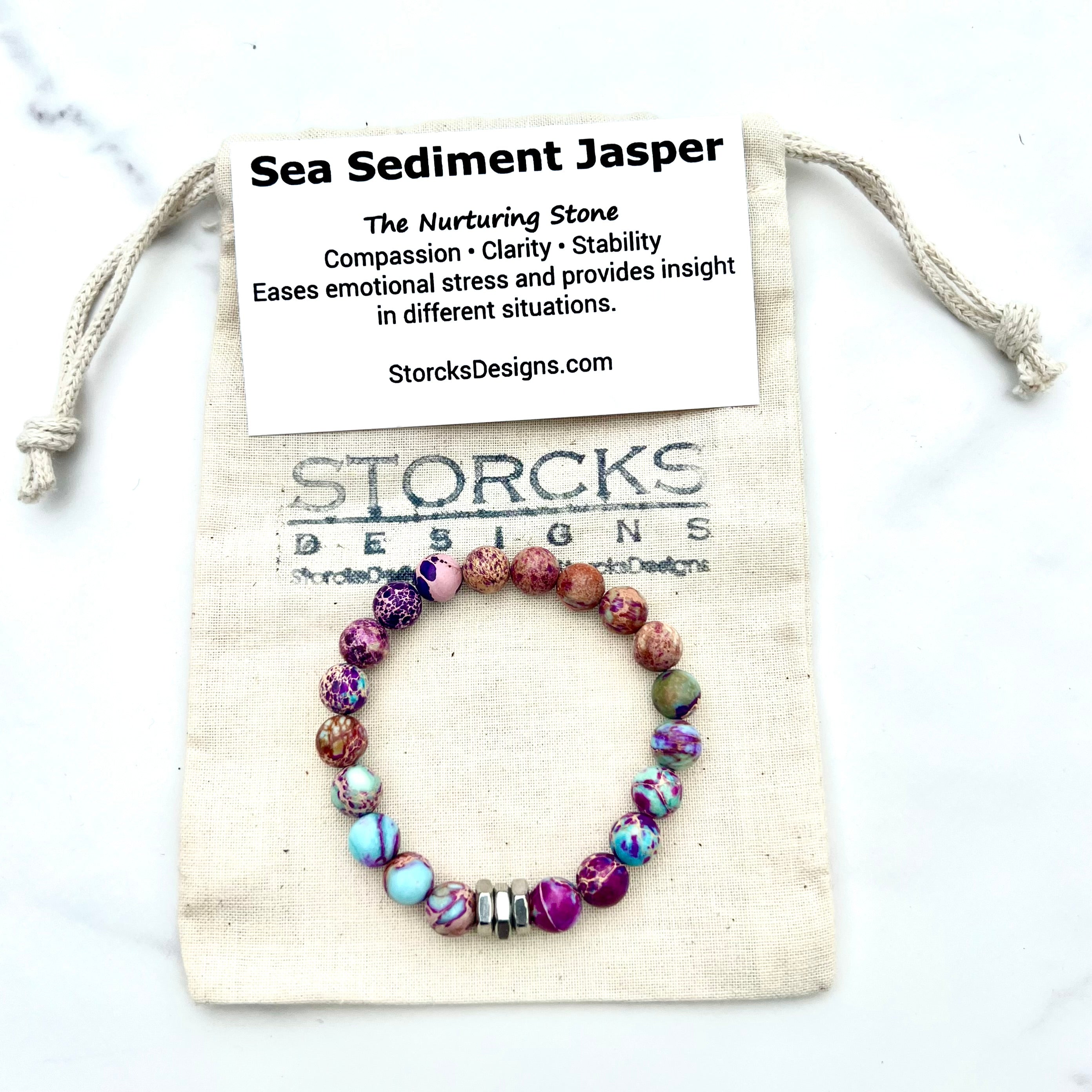 Sea Sediment Jasper Beaded Bracelet