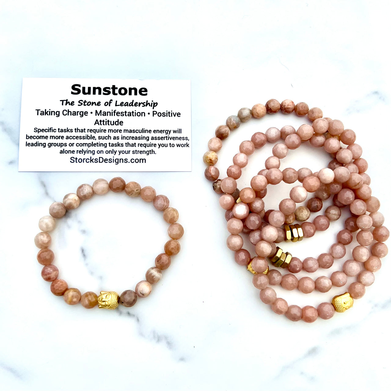 Sunstone Beaded Bracelet