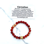 Carnelian 8mm Stone Beaded Bracelet