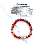 Carnelian 8mm Stone Beaded Bracelet