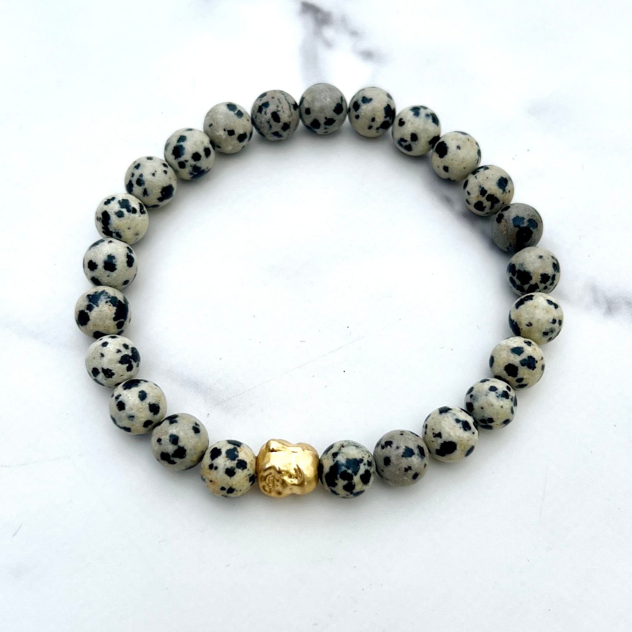 Dalmatian Jasper Beaded Bracelet