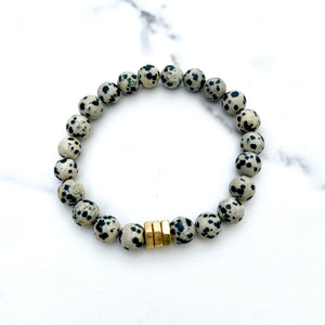 Dalmatian Jasper Beaded Bracelet