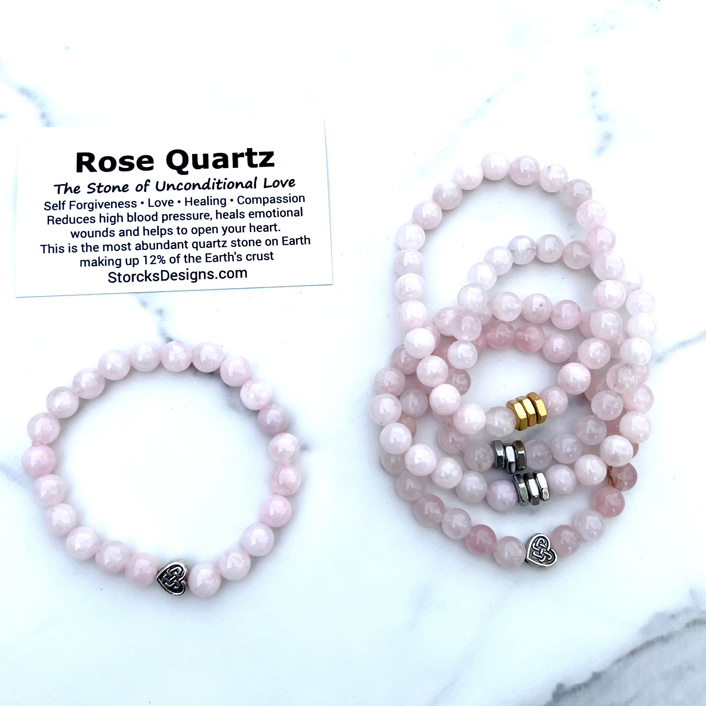 Rose Quartz Beaded Bracelet