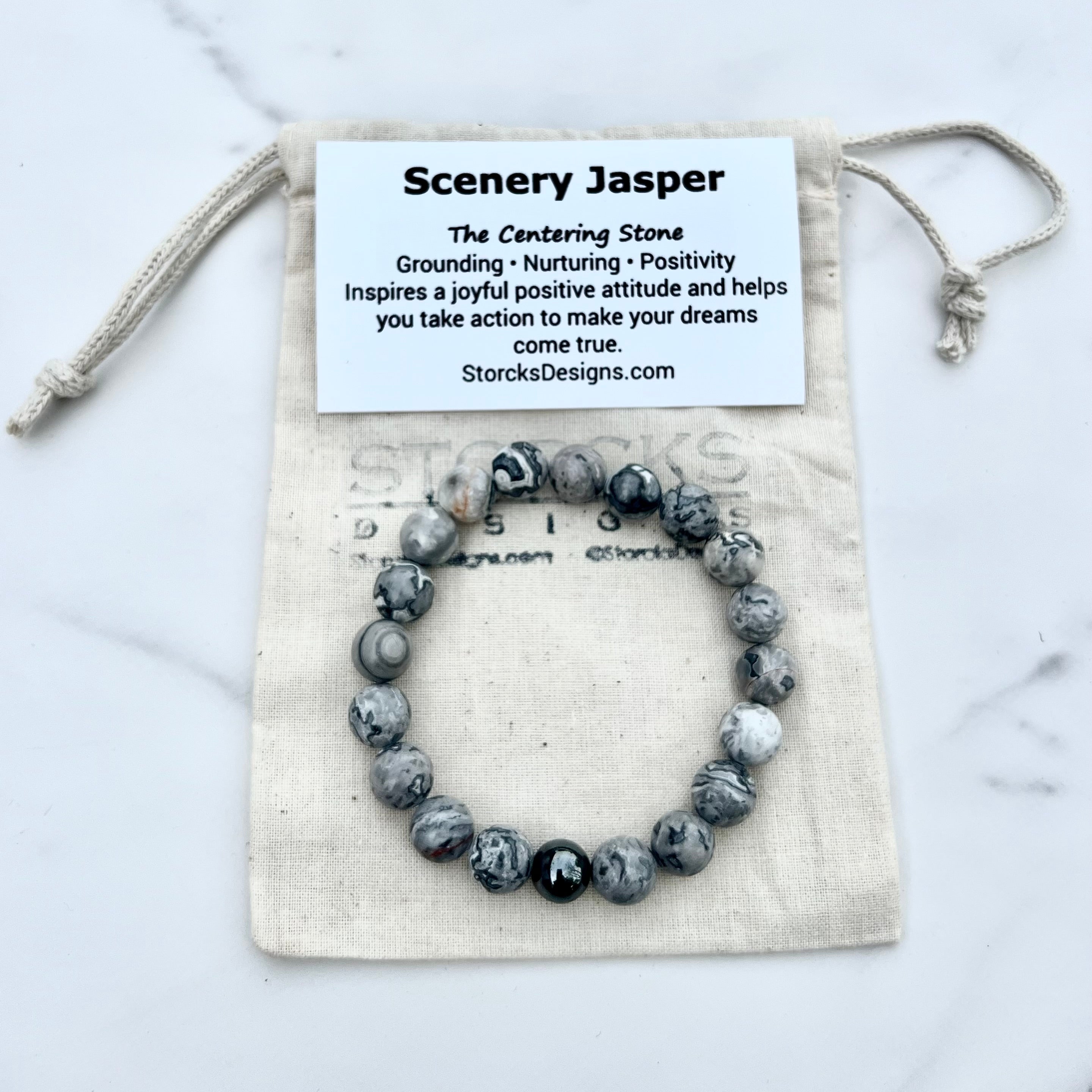 Scenery Jasper 10mm Stone Beaded Bracelet