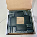 Dark Green with grey and black mixed marbled Large Concrete Cigar Ashtray