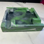 #2 Green Marbled Large Concrete Cigar Ashtray - one of a kind