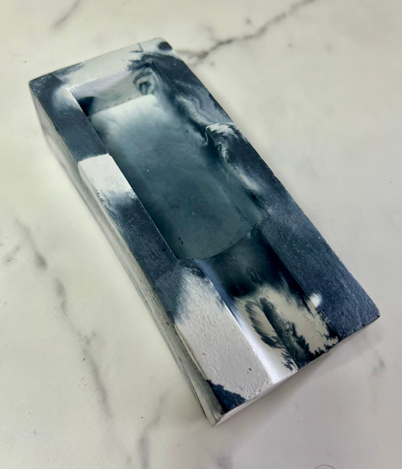 #60 Concrete Single Cigar Ashtray in black and white