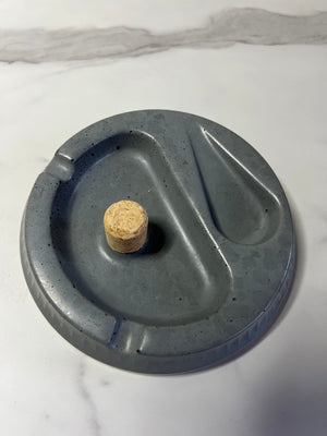 Concrete Pipe Ashtray with Cork Knocker