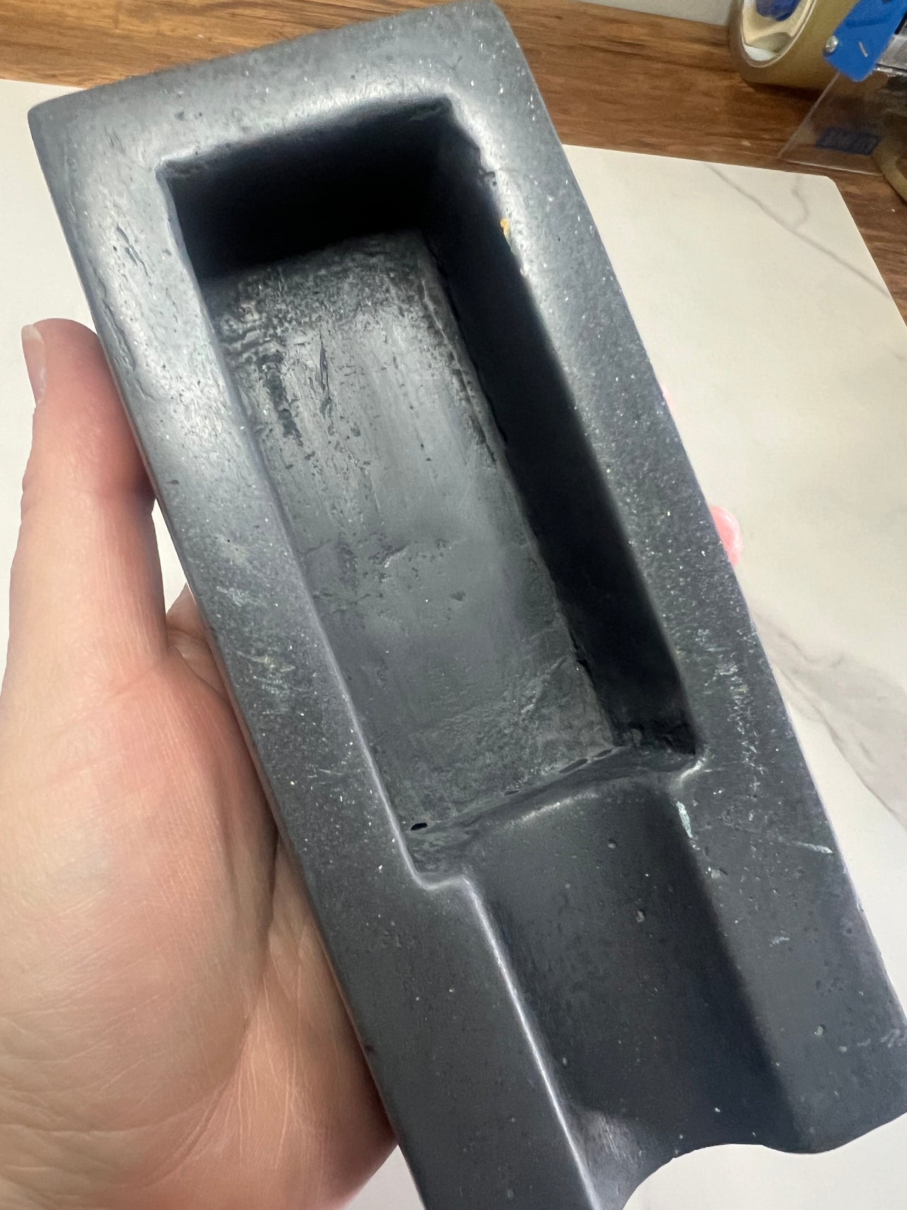 Concrete black single cigar ashtray