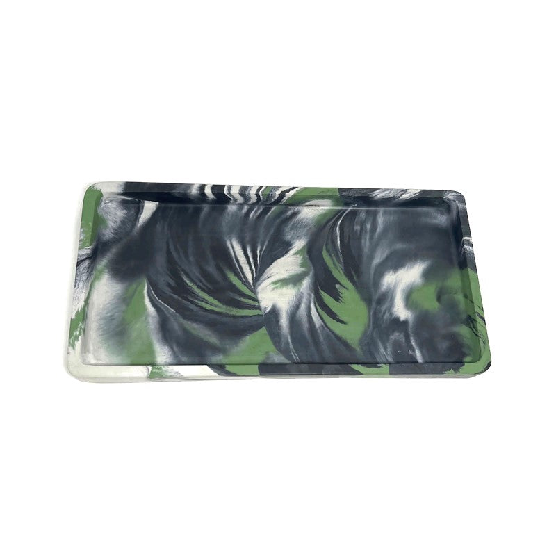 Green Marbled Concrete Rolling Tray