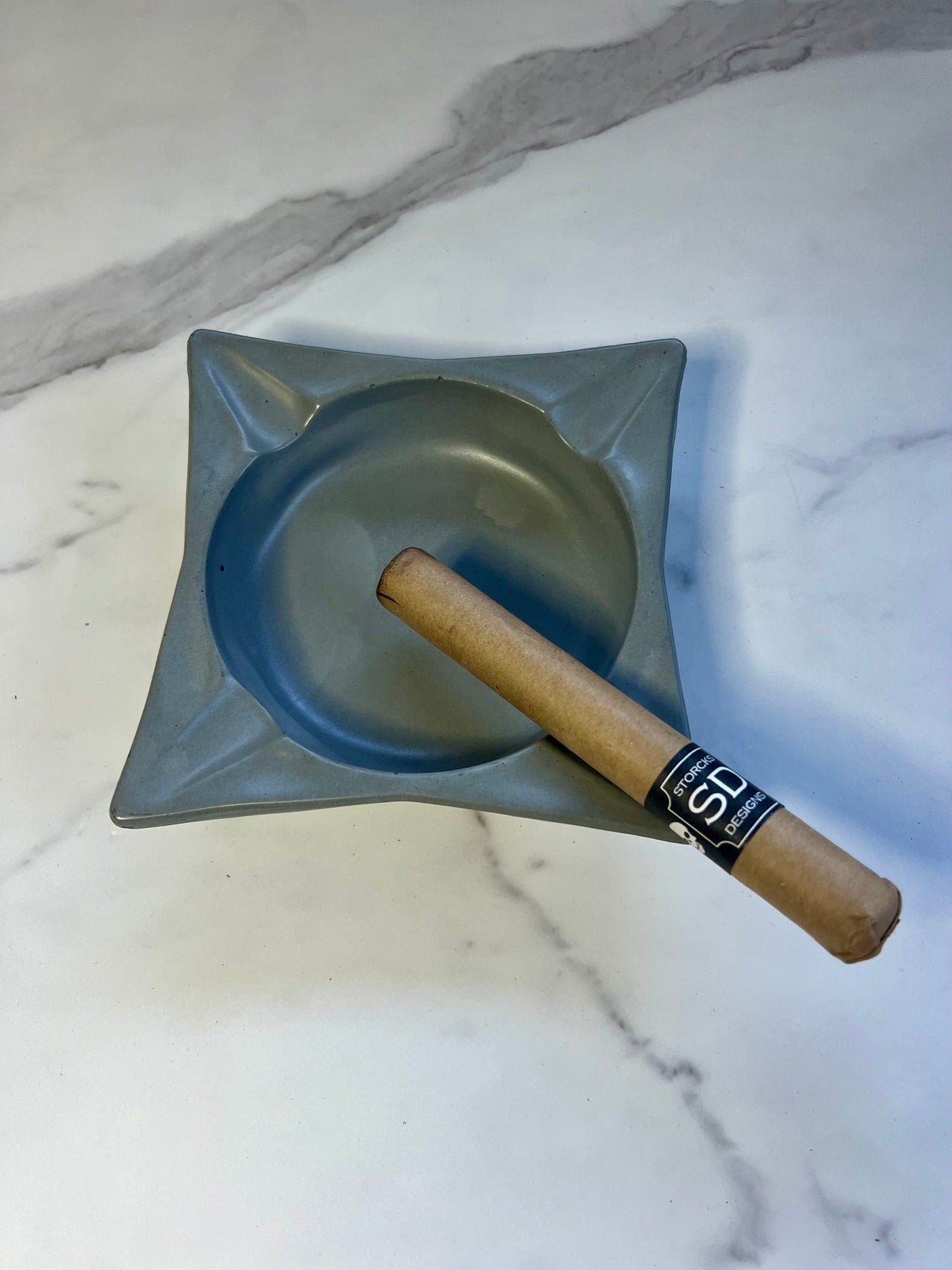 Classic Large Grey Square Ashtray