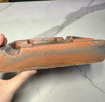 Orange-Grey Marbled Large Concrete Cigar Ashtray