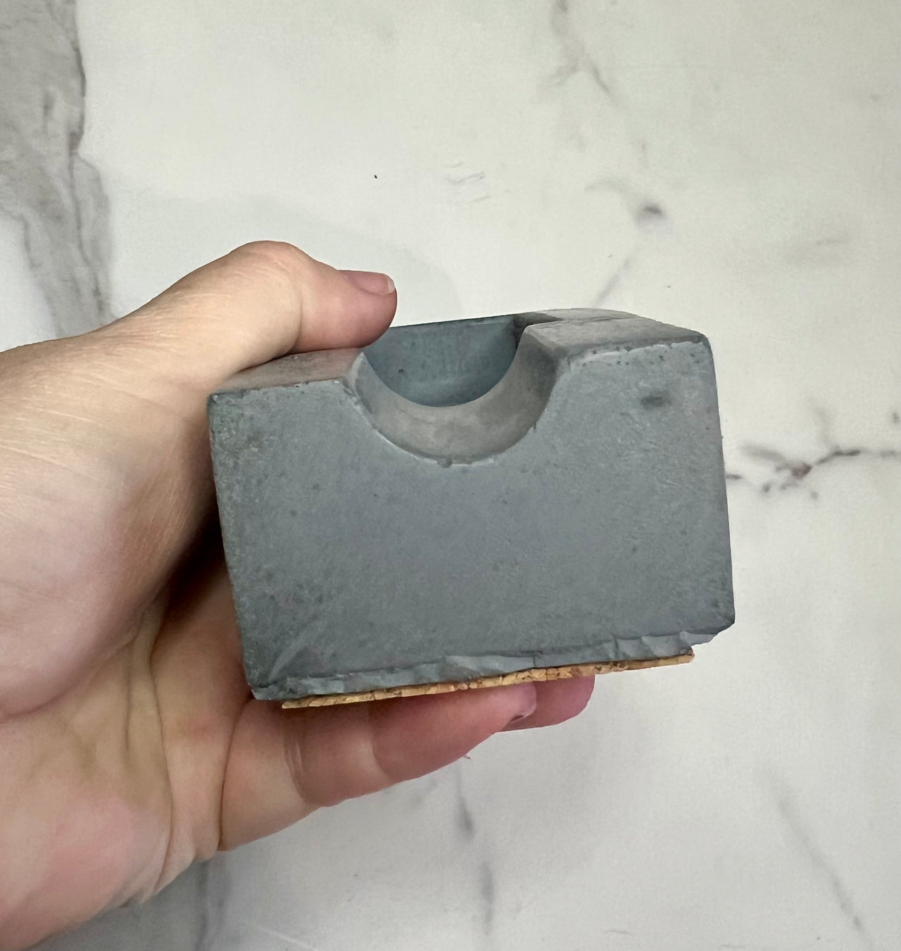 3- grey concrete single cigar ashtray