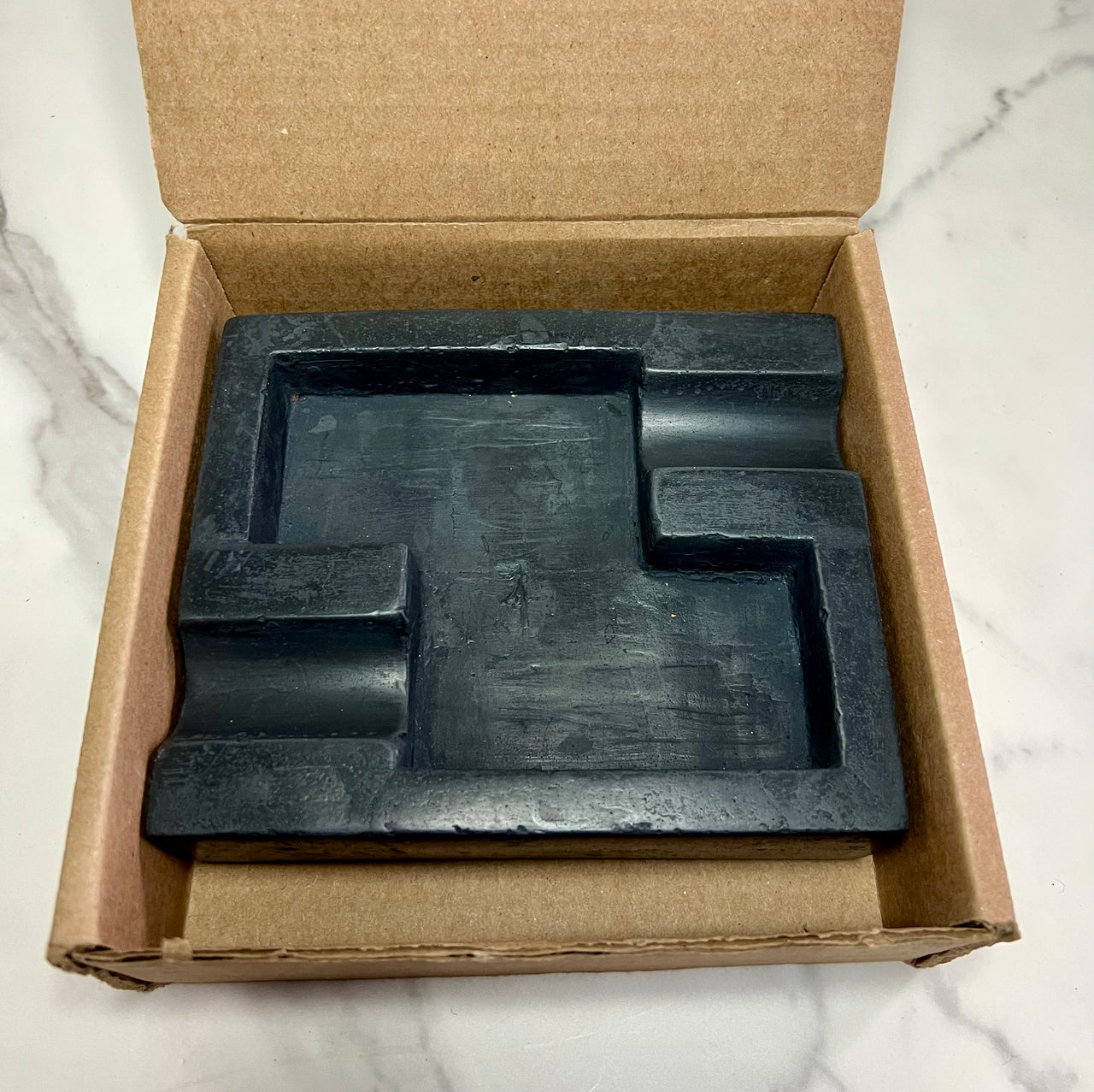 Double Concrete Cigar Ashtray in Black