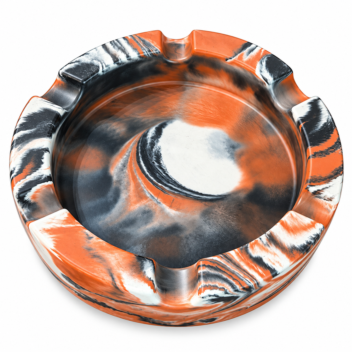 Terracotta Marbled Round Large Concrete Cigar Ashtray