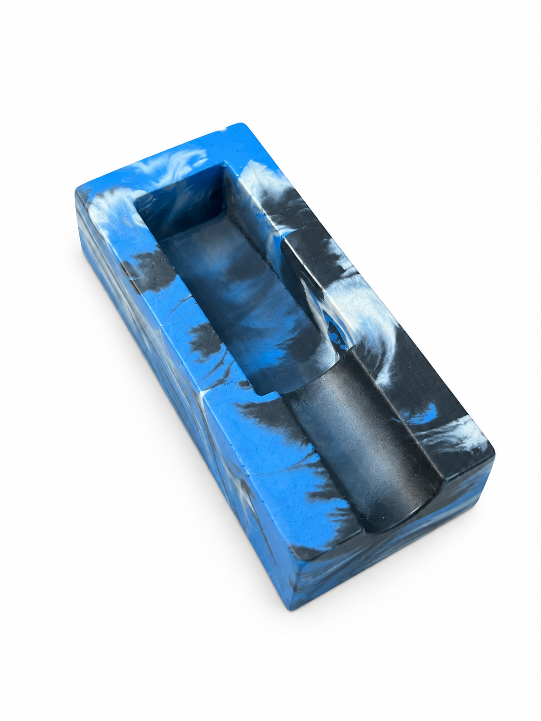 Blue Marbled Concrete Single Cigar Ashtray