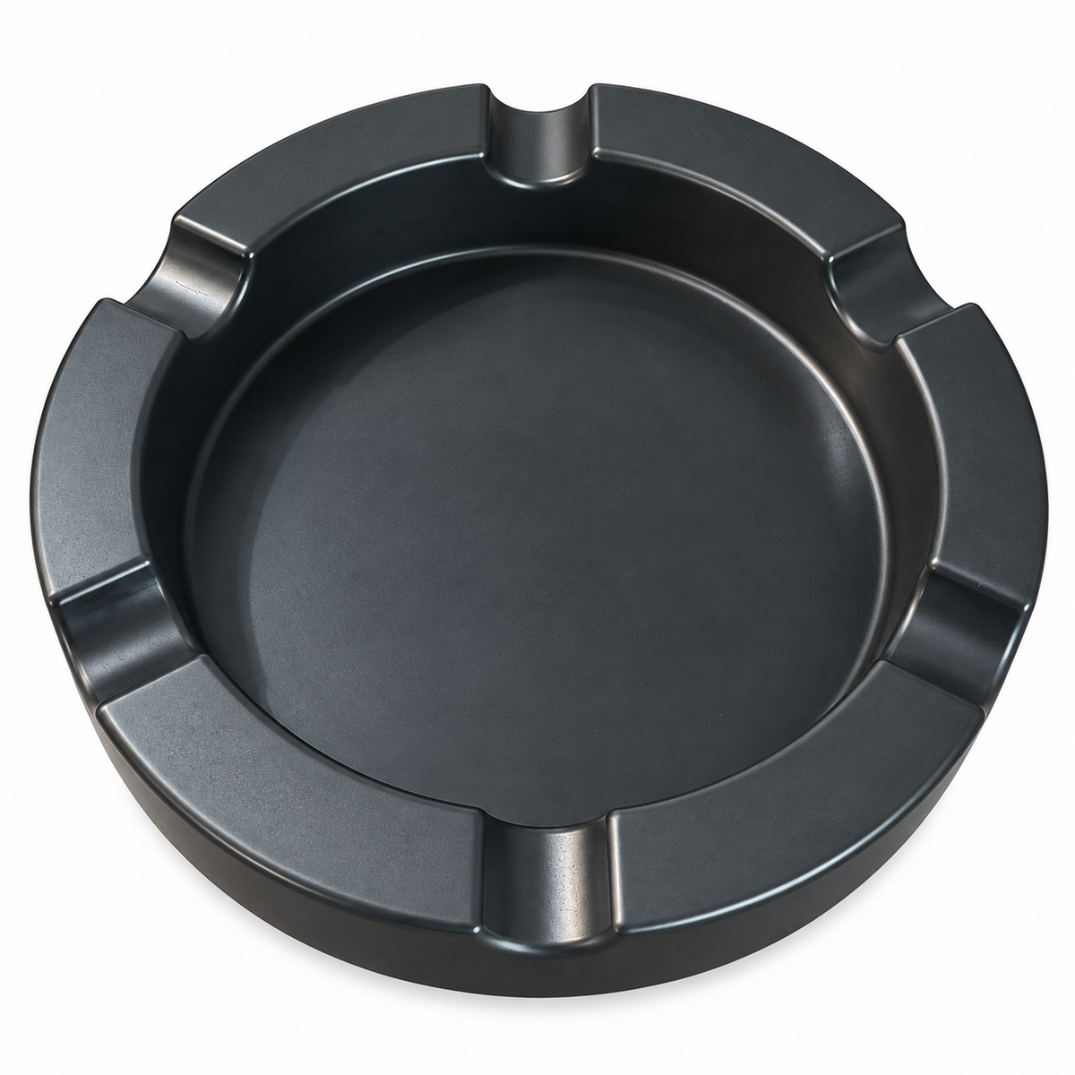 Solid Black Round Large Concrete Cigar Ashtray