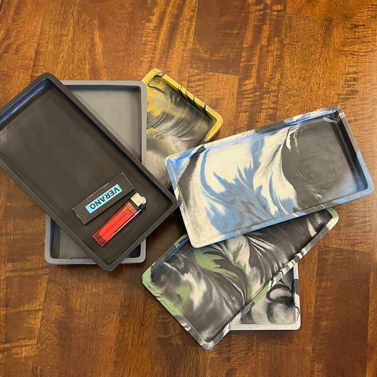 Black and White Concrete Rolling Tray
