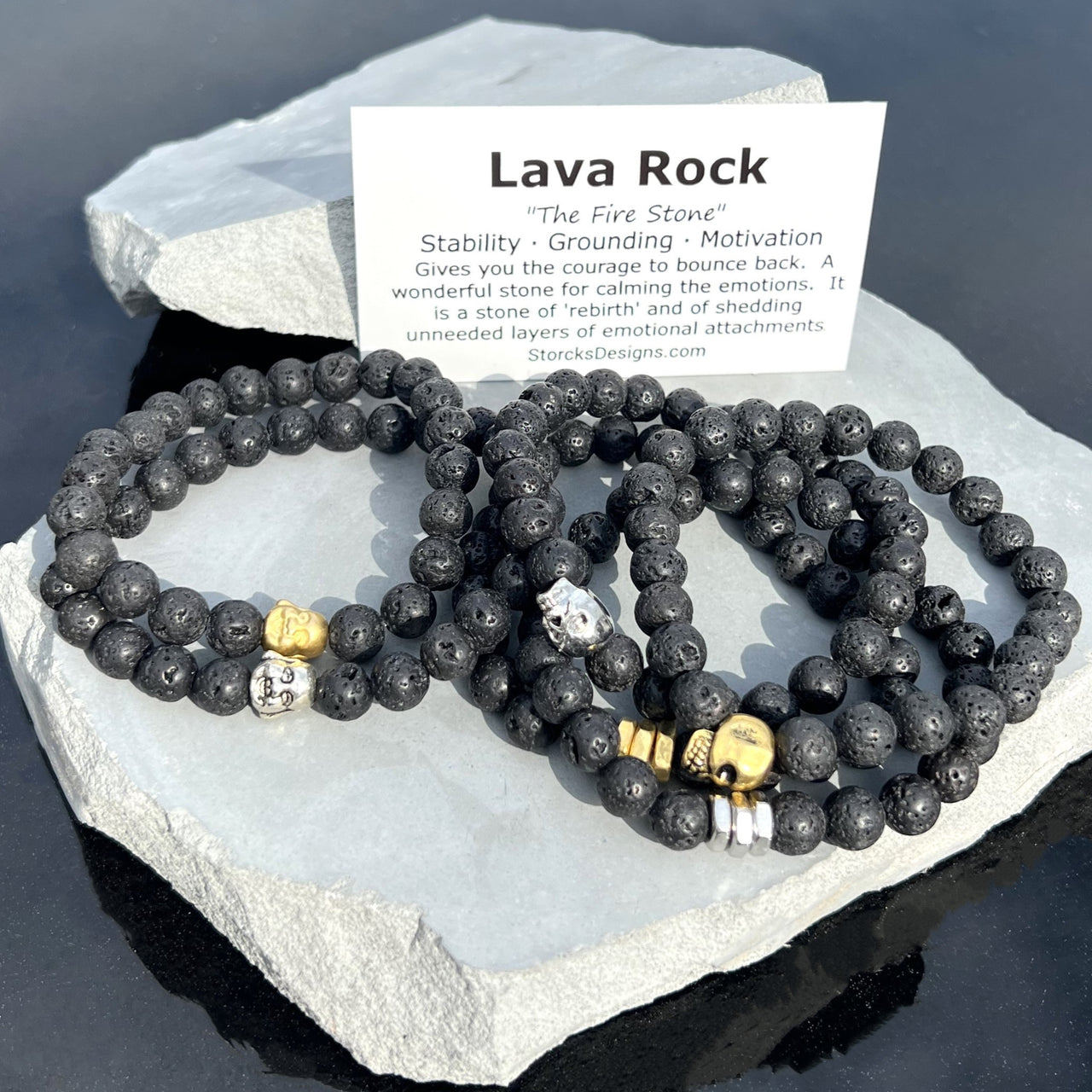 Lava Rock 8mm Stone Diffuser Beaded Bracelet