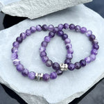 Amethyst Sage Agate 8mm Stone Beaded Bracelet