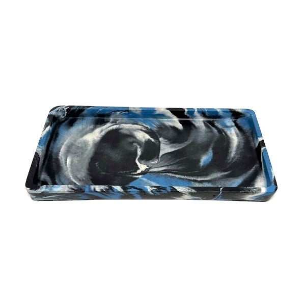 Blue Marbled Concrete Rolling Tray
