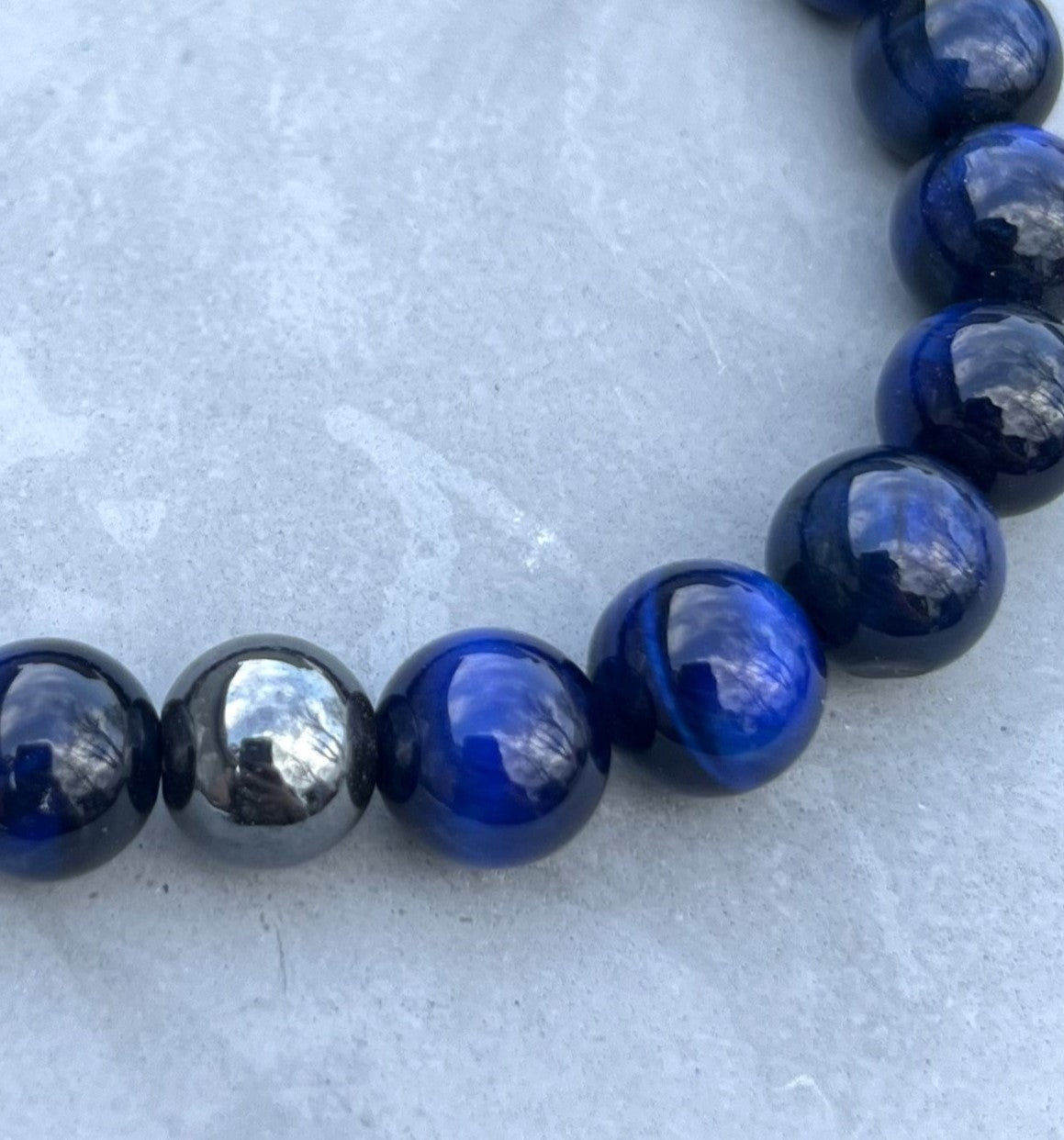 Blue Tiger's Eye 10mm Beaded Bracelet