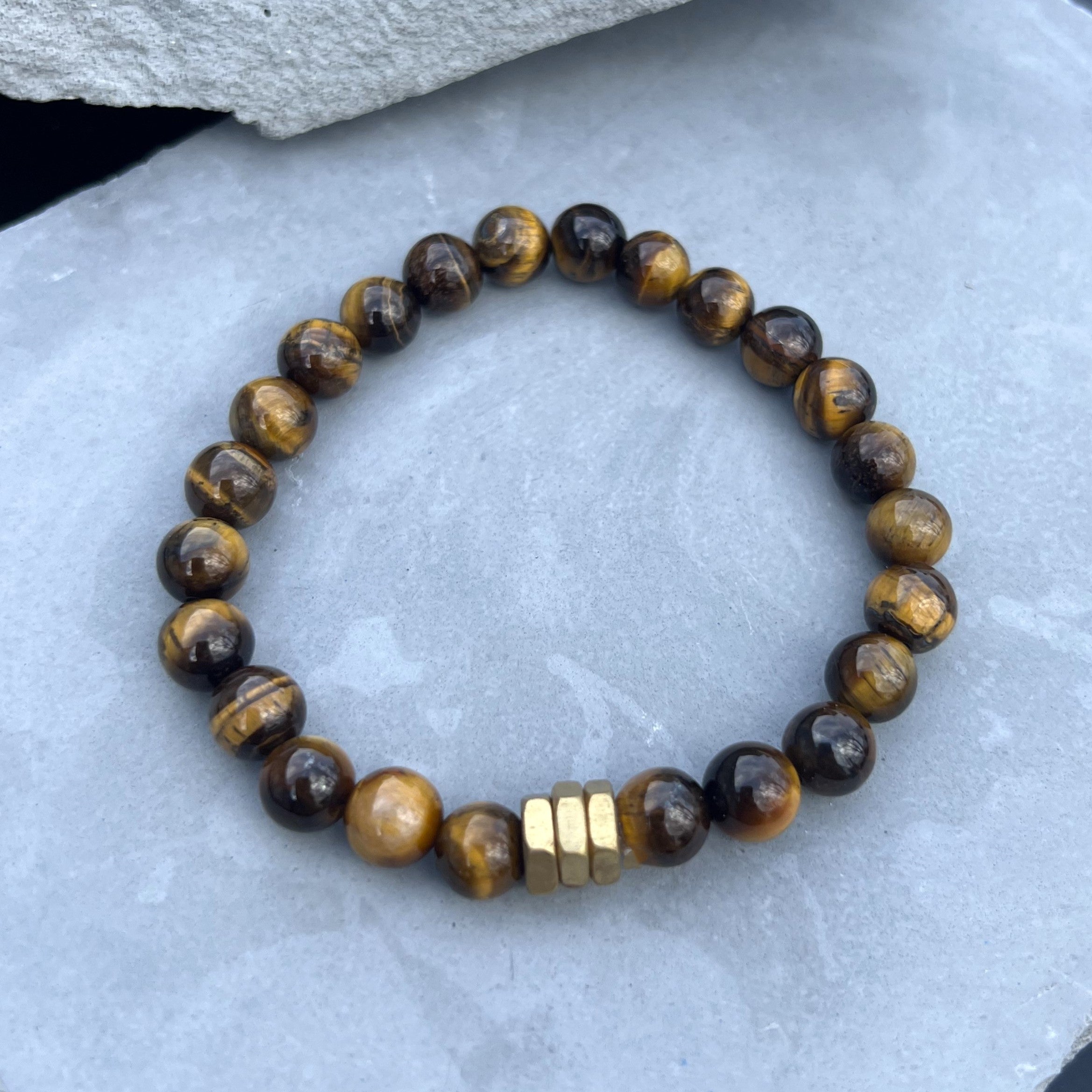 BrownTiger's Eye Beaded Bracelet