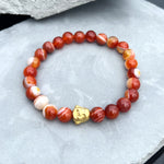 Carnelian 8mm Stone Beaded Bracelet