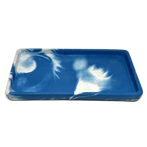 Blue & White Marbled Concrete Catch All Tray