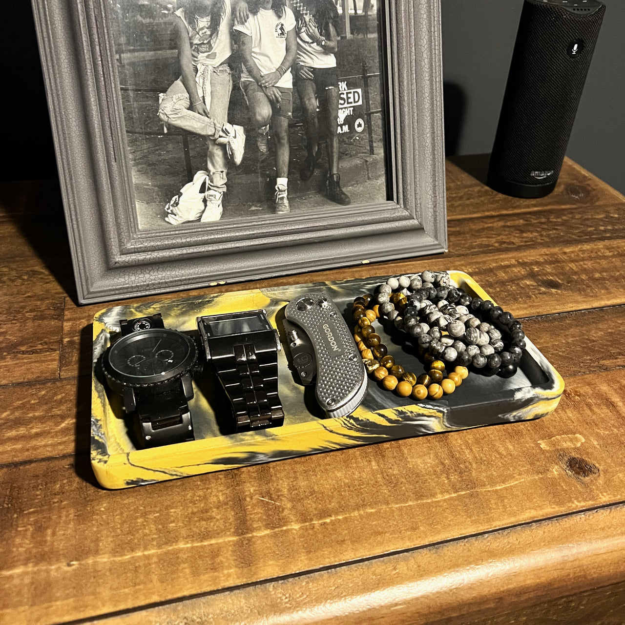 Yellow Marbled Concrete Catch All Tray