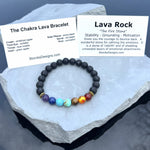 Seven Chakras Lava Rock Beaded Bracelet