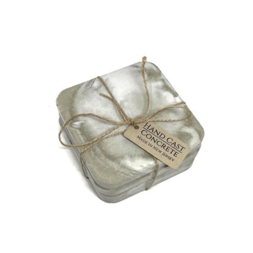 Sand Beige Tan Marbled Concrete Coaster set (4pcs)