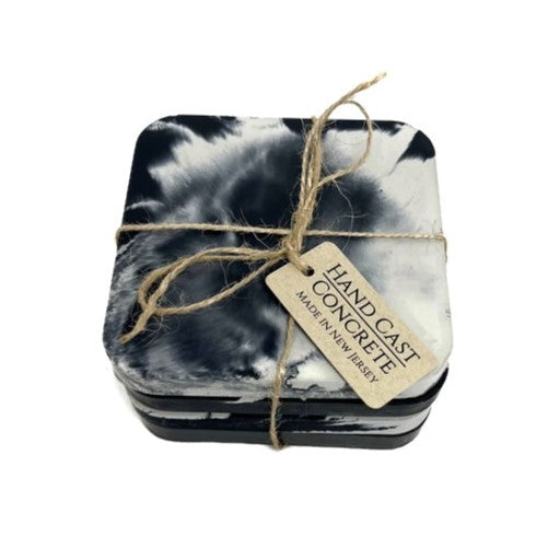 Black and White Concrete Coaster set (4pcs)