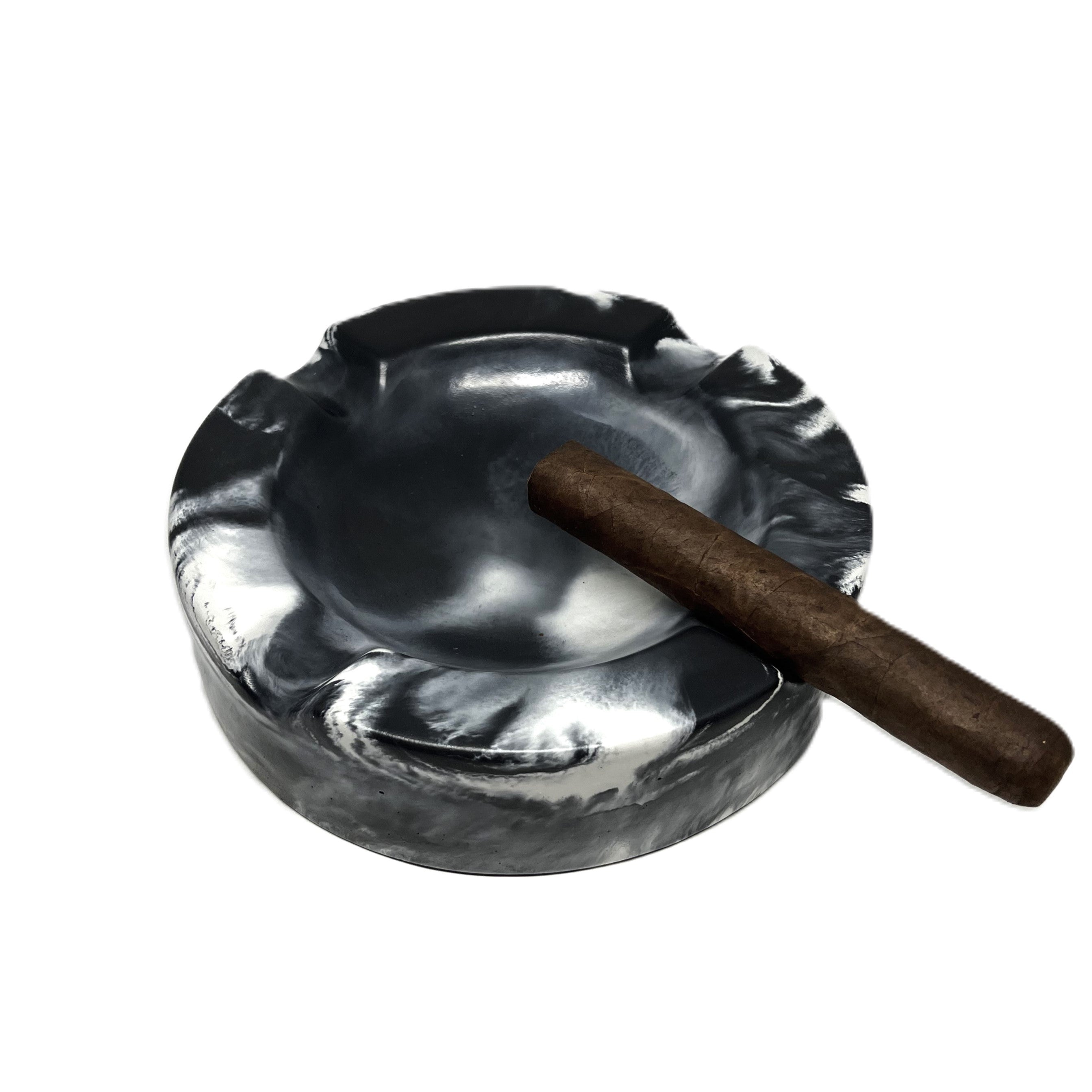 Large Round Cuban Concrete Cigar Ashtray