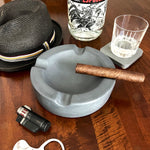 Large Round Cuban Concrete Cigar Ashtray