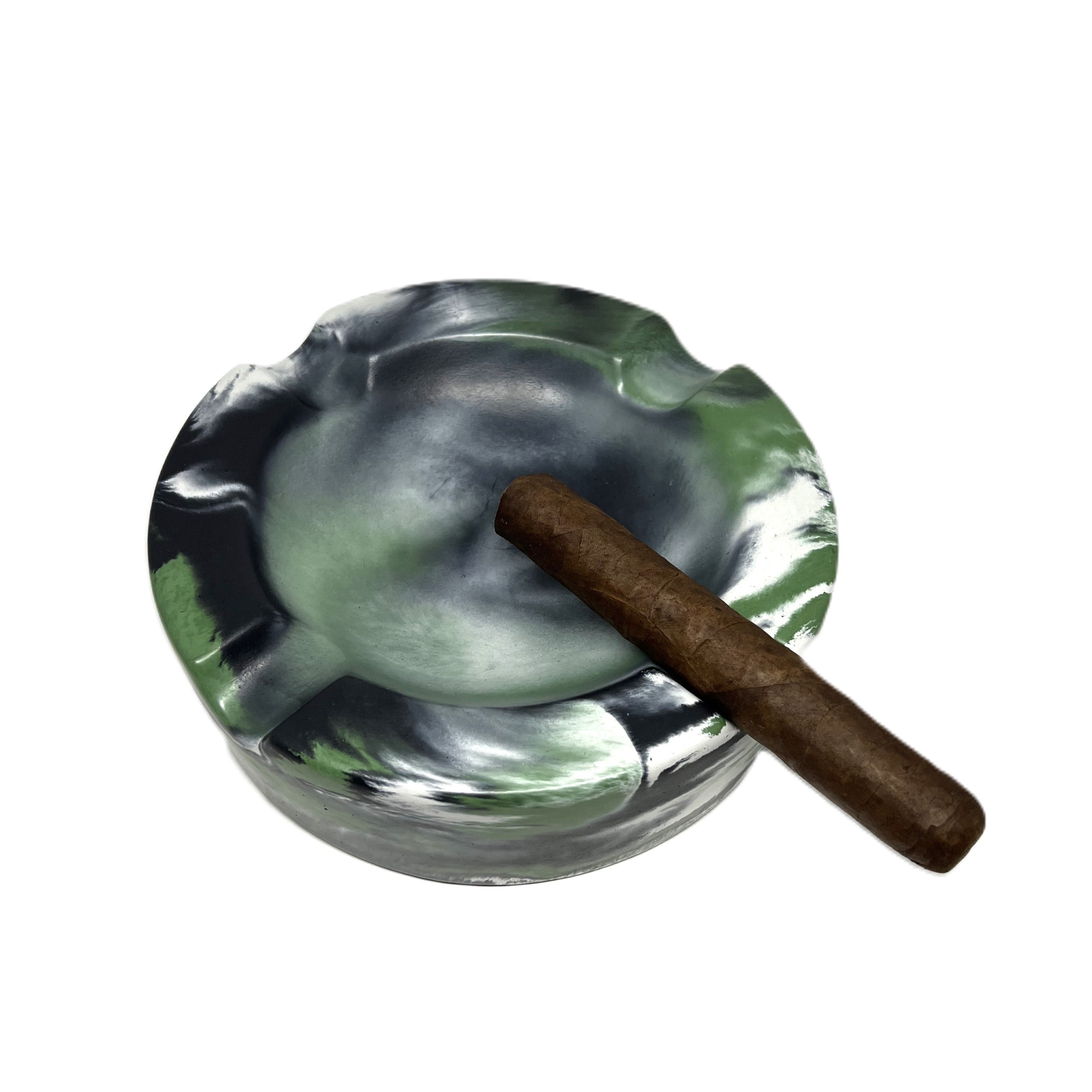 Large Round Cuban Concrete Cigar Ashtray