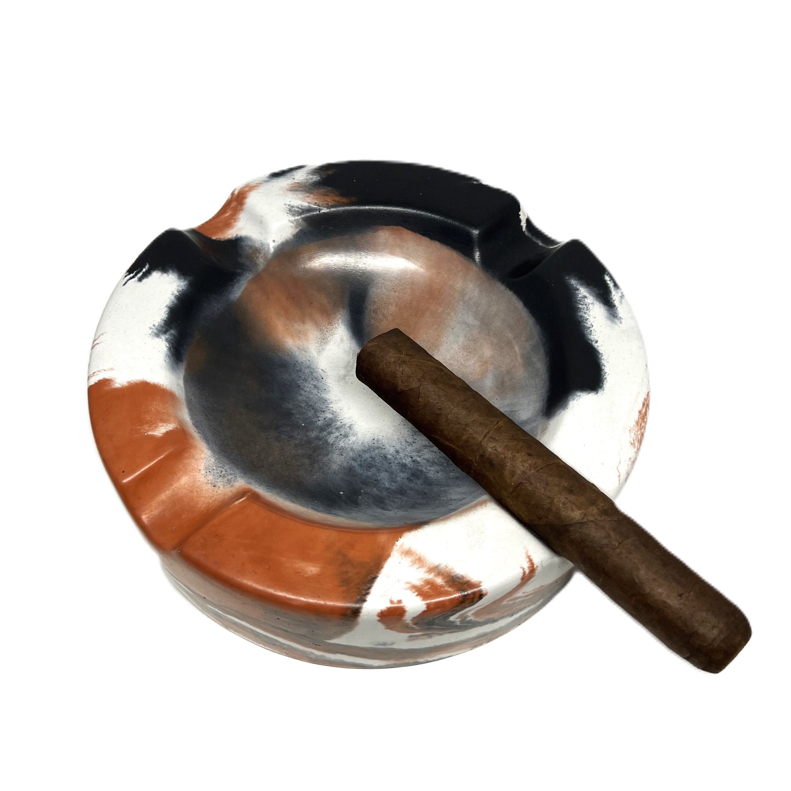 Large Round Cuban Concrete Cigar Ashtray