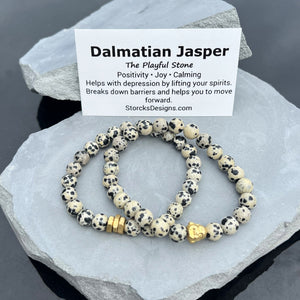 Dalmatian Jasper Beaded Bracelet