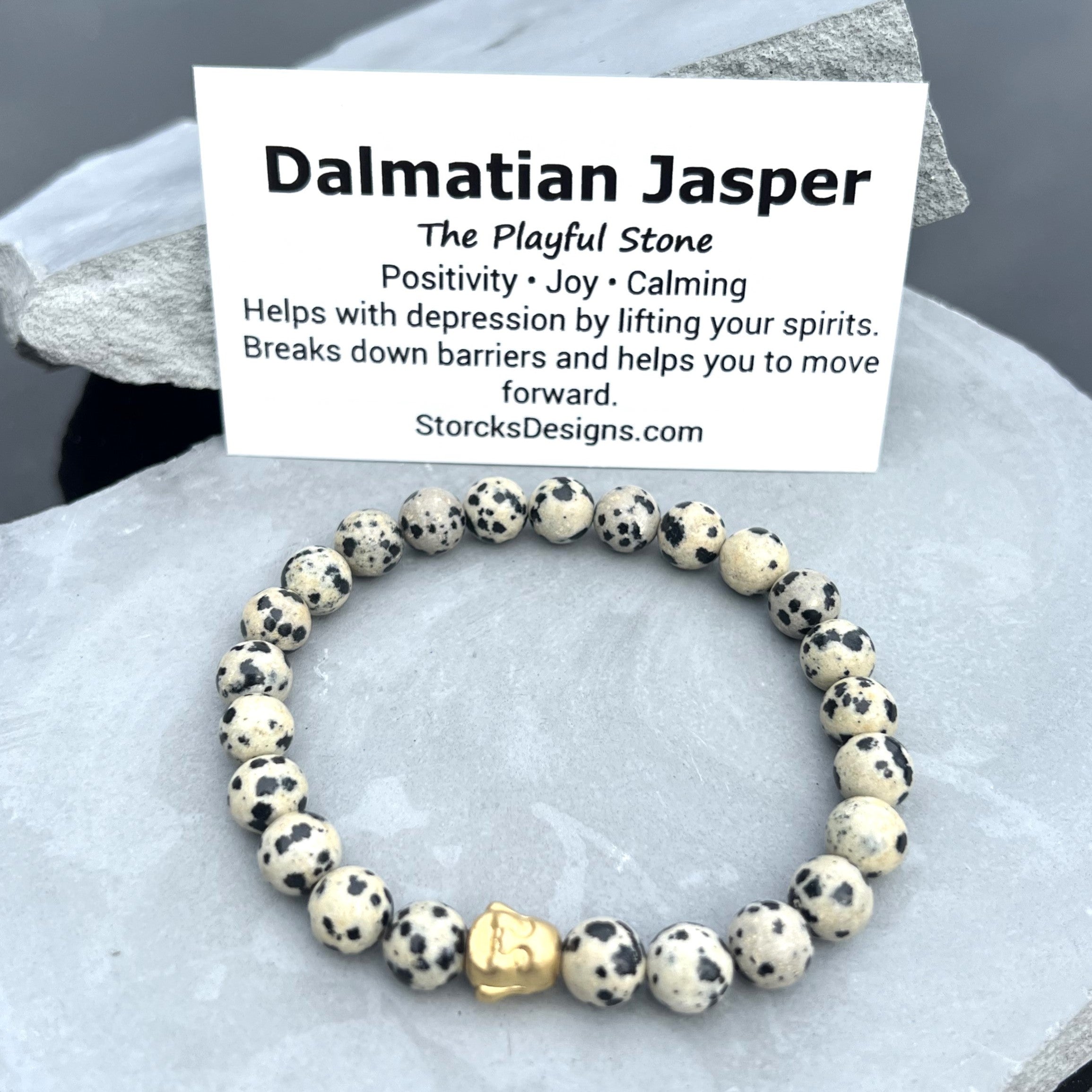 Dalmatian Jasper Beaded Bracelet