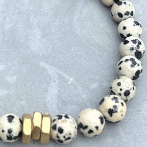 Dalmatian Jasper Beaded Bracelet