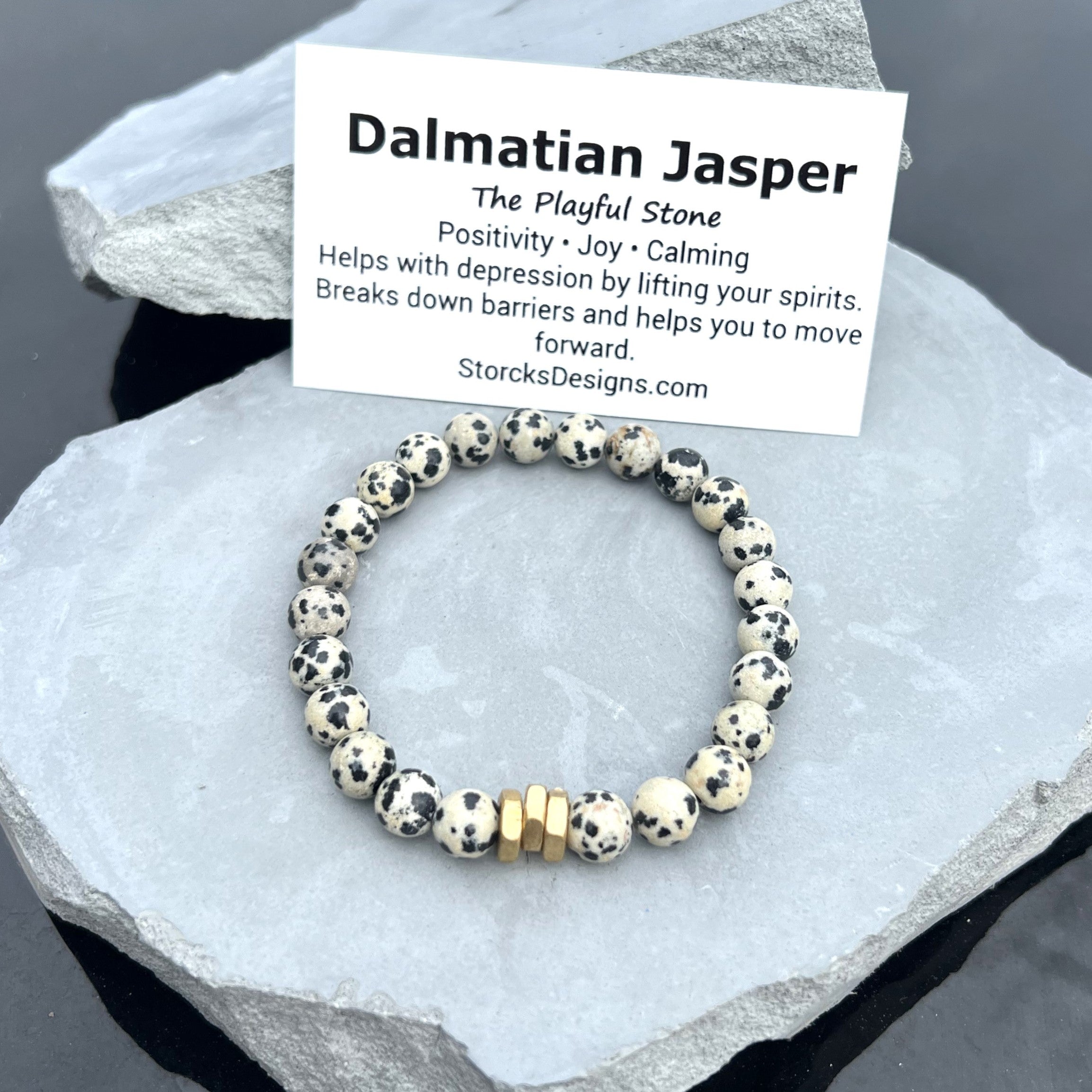 Dalmatian Jasper Beaded Bracelet