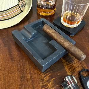 Concrete Double Cigar Ashtray