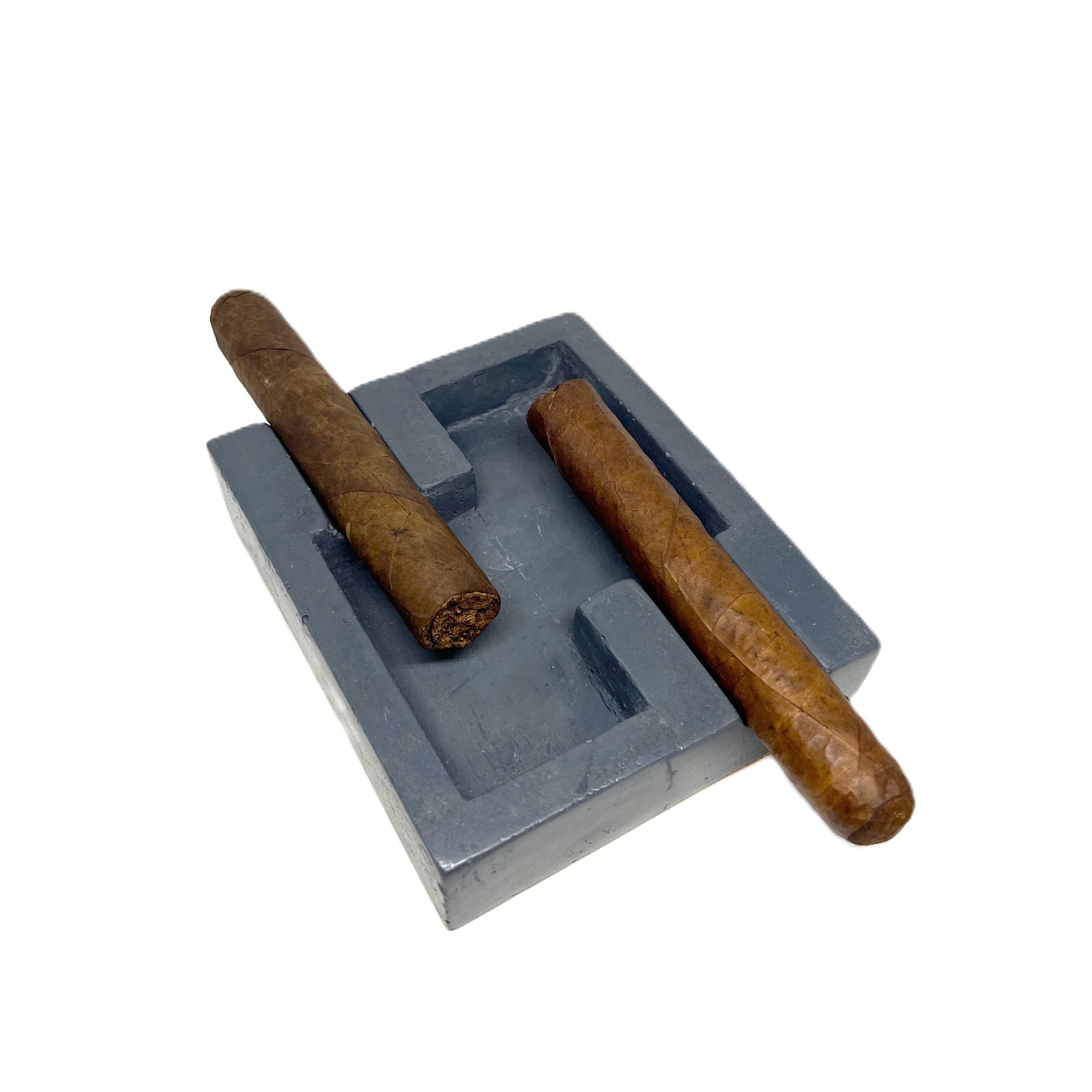 Concrete Double Cigar Ashtray