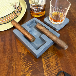 Concrete Double Cigar Ashtray